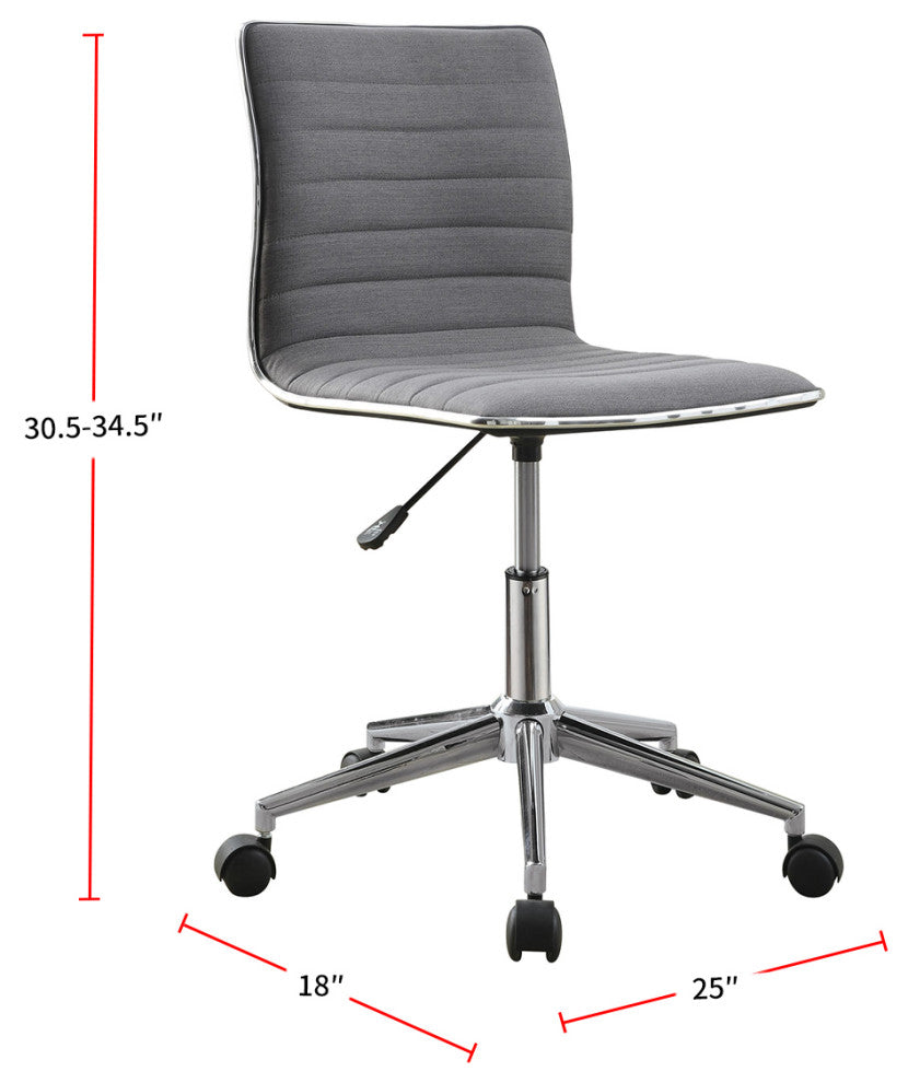 Adjustable Height Fabric Office Chair, Gray