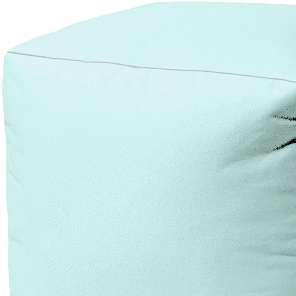 17  Cool Pale Aqua Solid Color Indoor Outdoor Pouf Cover