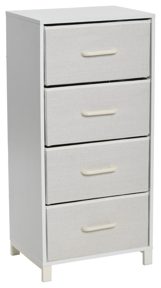 Dresser Tower Chest of Drawers Scandinavian White With 4 White Strorage Drawers