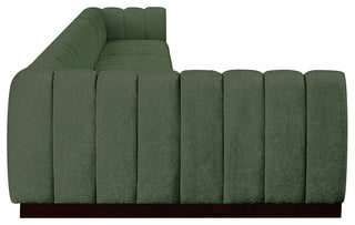 Quinn Chenille Upholstered 8-Piece L-Shaped Modular Sectional, Green