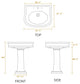 Whitehaus LA10-LA03-1H Pedestal Sink With Oval Bowl and One Faucet Hole