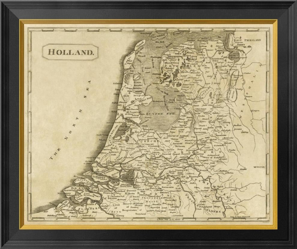 "Holland, 1812" Framed Canvas Giclee by Aaron Arrowsmith, 26"x22"