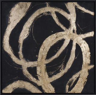 Hand-Painted Black Ballare Abstract Art