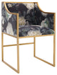 Atara Floral Velvet Gold Chair