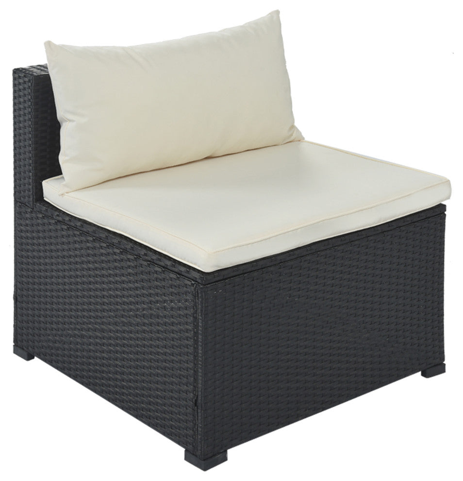 9-Piece Outdoor Wicker Reversible Patio Sectional Sofa With Cushions