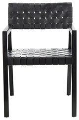 Safavieh Cire Leather Dining Chair, Black
