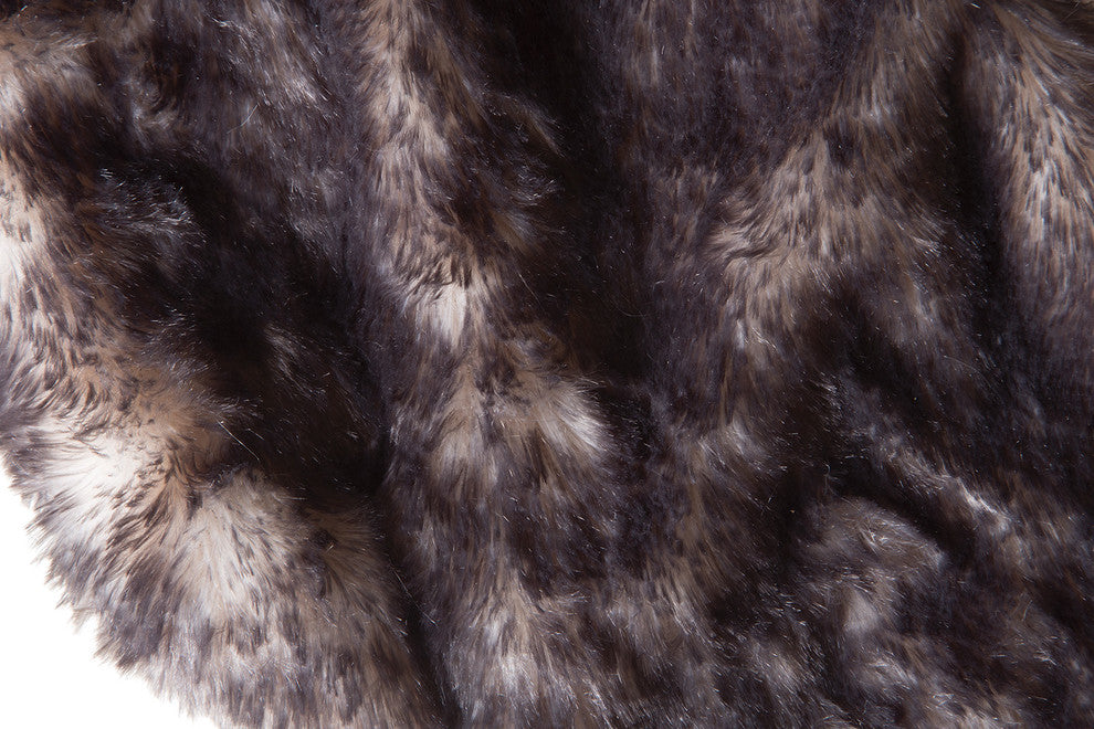 Faux Fur Christmas Stocking, Dark Grey-Tipped Fox