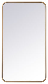 Ellis Soft Corner Metal Rectangular Mirror, Brass, 20" x 36"