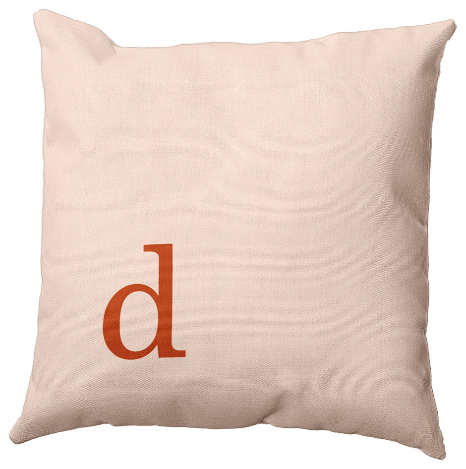 16"x16" Modern Monogram Decorative Throw Pillow, Sienna