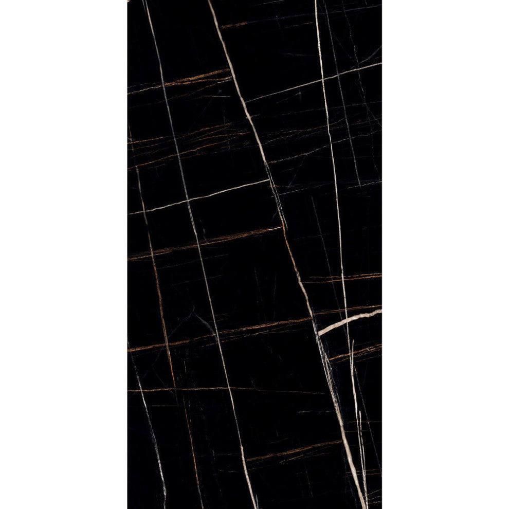 Porcelain Marble Look Wall and Floor Tile Sahara Noir, 48x48
