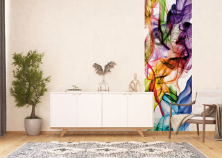 Smoke Red Purple Blue Wall Mural 35"x106"