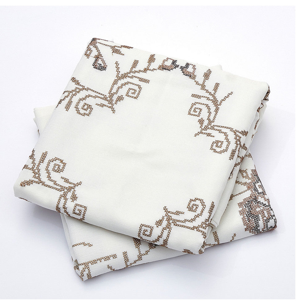 Rose Embroidery 2 Piece Pillow Cover Set, 26" X 26", Taupe