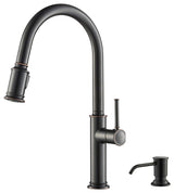 Sellette Pull-Down Kitchen Faucet, Spot-Free Stainless Steel, Soap Dispenser