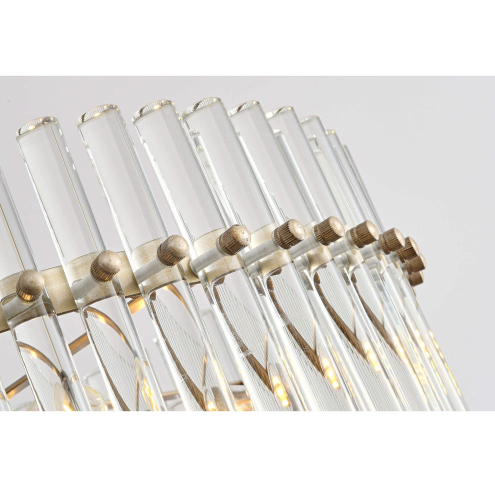 Eva Brushed Champagne Silver 5-light Chandelier