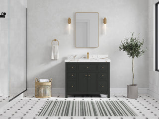Sonoma 42" Single Sink Bath Vanity in Black Top, 2"  Viola Brown