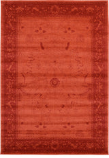 Unique Loom Rust Red La Jolla Floral 7'x10' Area Rug