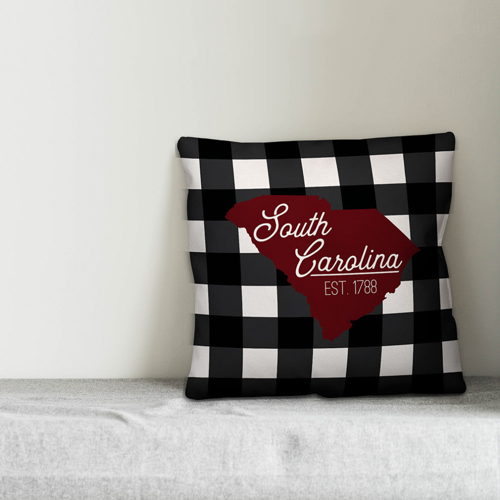 South Carolina Buffalo Check 18x18 Spun Poly Pillow