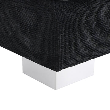 Alice Modern L-Shaped Cloud Chenille Sectional Chaise Sofa with 2 Pillows, Black