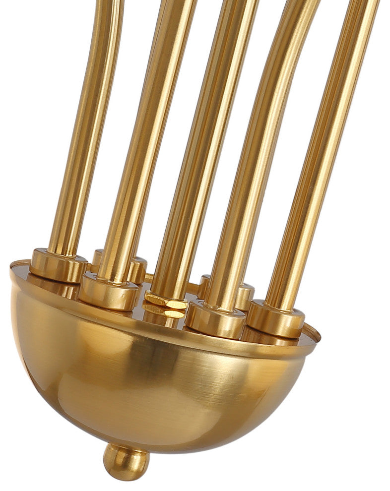 Modern Gold 6-Light White Ball Glass Style Pendant Light