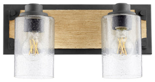 Quorum 5143-2-69 Two Light Vanity, Black w Driftwood finish Finish