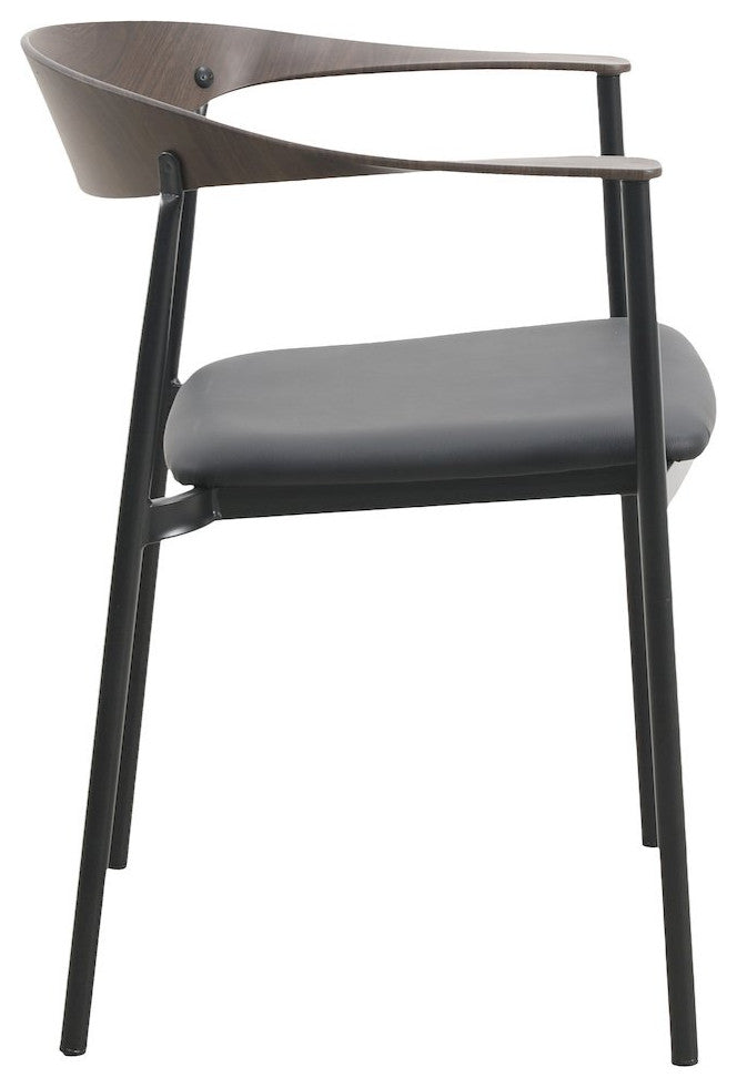 Kora Collection Modern Dining Chair Brown Back with Black Seat