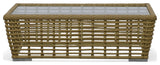 Renava Ko Tao Outdoor Glass, Wicker Coffee Table