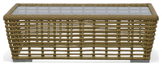 Renava Ko Tao Outdoor Glass, Wicker Coffee Table