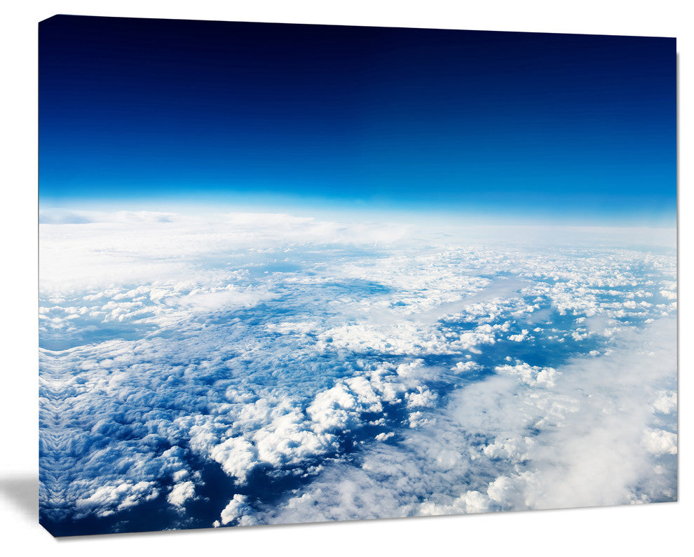Stunning View from Airplane, Landscape Canvas Art Print, 20"x12"