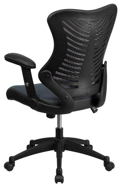 High Back Designer Gray Mesh Executive Swivel Office Chair with Adjustable Arms