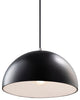 Dome 1-Light Pendant, Carbon Matte Black, Polished Chrome, Black Cord