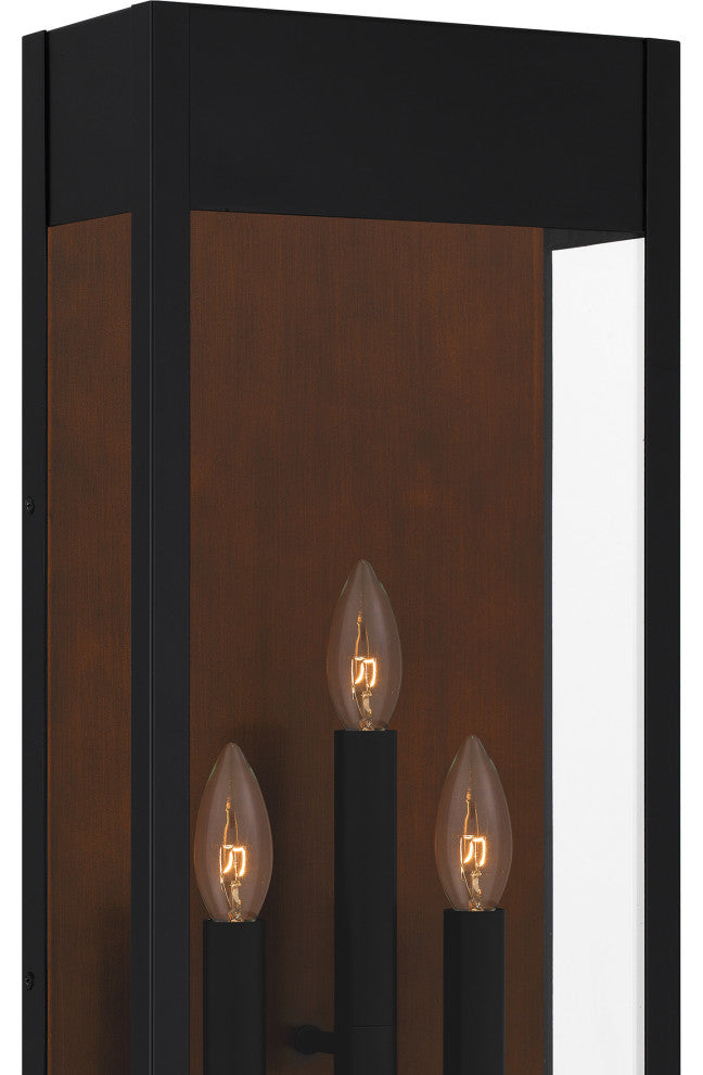 Quoizel MAE8410MBK 3-Light Outdoor Wall Mount, Maren