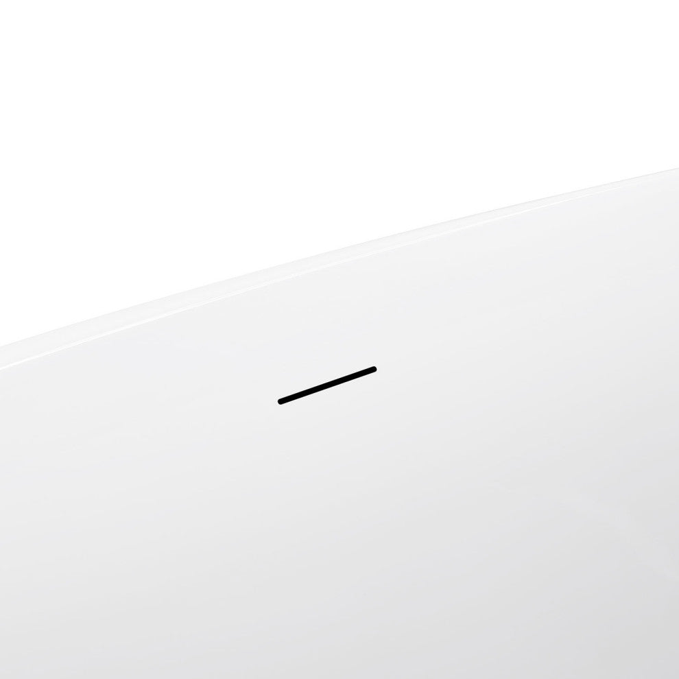 Acrylic Single Slipper Flatbottom Soaking Bathtub in White, 59" X 29"