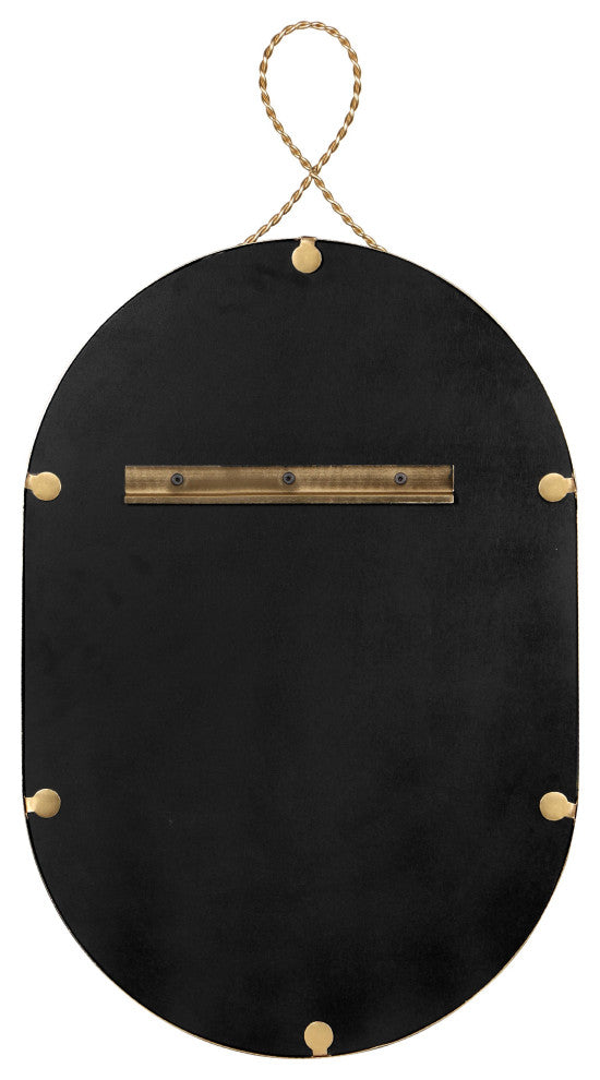 Ravina Braided Brass Wall Mirror, Oval