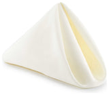 1 Dozen 17" Cloth Dinner Table Napkins for Weddings - Polyester Fabric Ivory