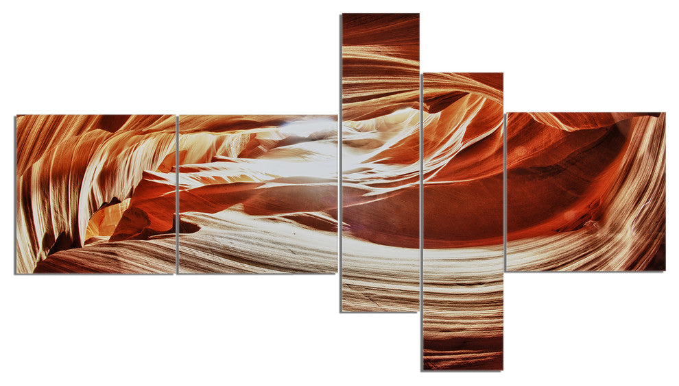 Antelope Canyon Arch, Landscape Photo Canvas Art Print, 60"x32", 5 panels