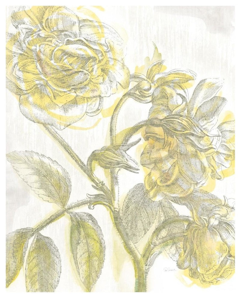 "Belle Fleur Yellow I" Digital Paper Print by Sue Schlabach, 30"x37"