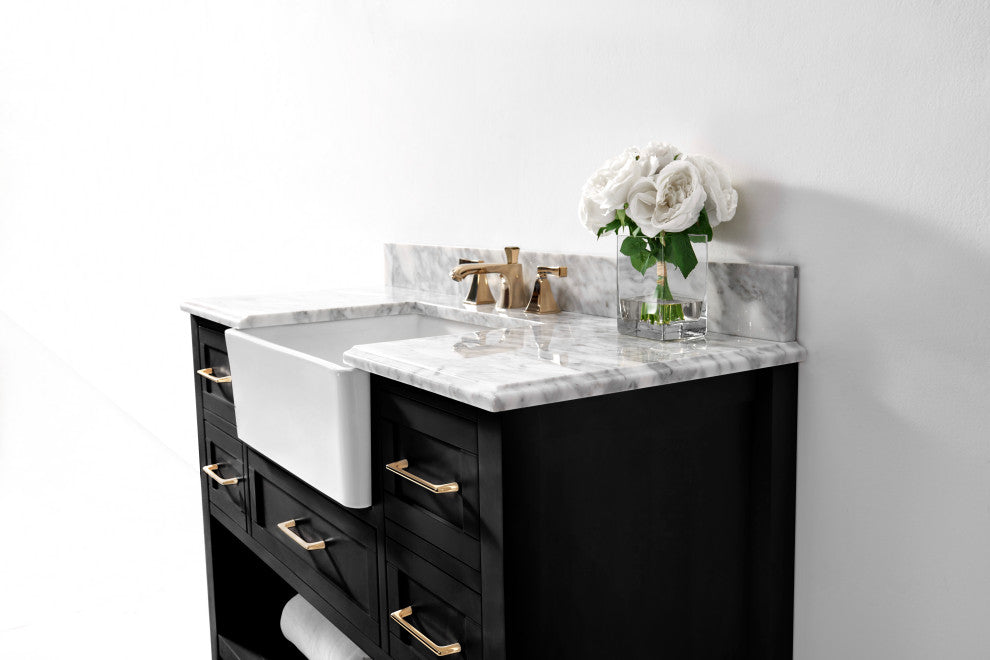 Hayley Bathroom Vanity Set, Black Onyx, 48"