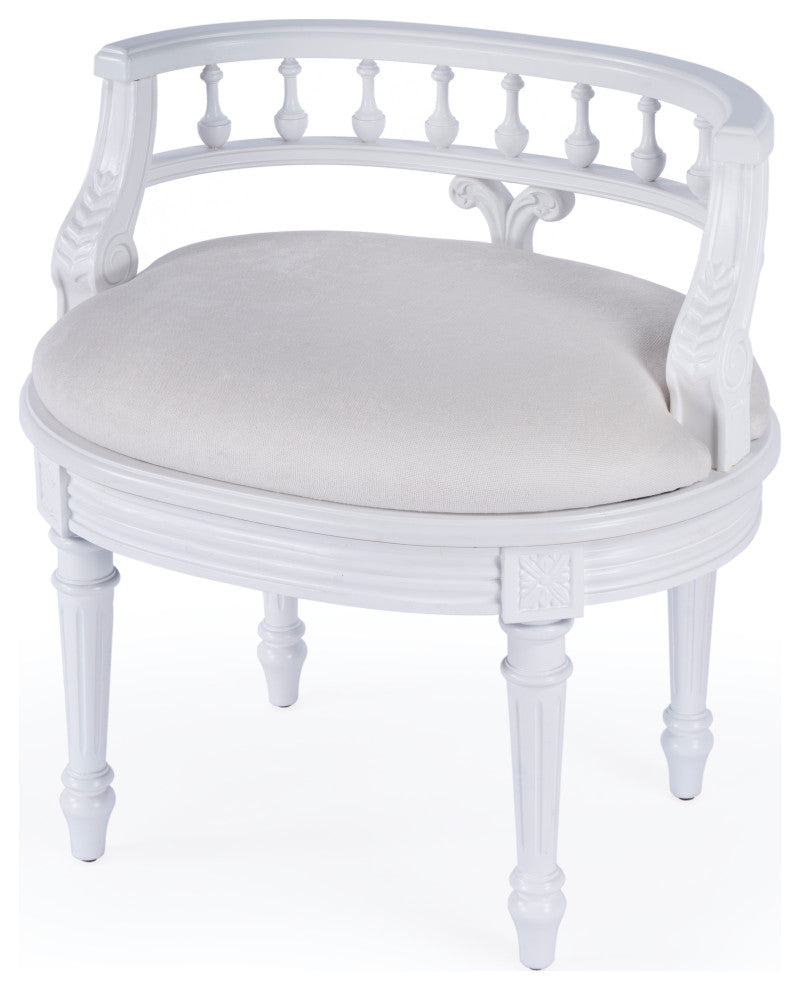 Butler Hathaway Vanity Seat, Cottage White