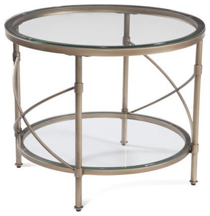 Harrison Round End Table - Antique Gold
