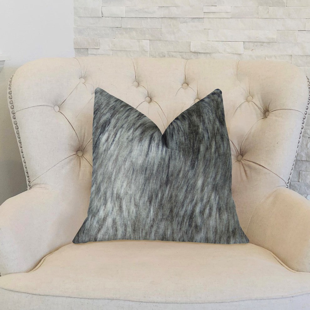 Cozy Siberian Husky Gray White Black Handmade Luxury Pillow, 20"x36" King