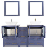 Vanity Art Bathroom Vanity Set With Sink, Blue, 60", Standard Mirror