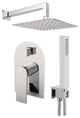 Aquamoon Havana 12" Showerhead, Handshower With Wall Arm, Brushed Nickel