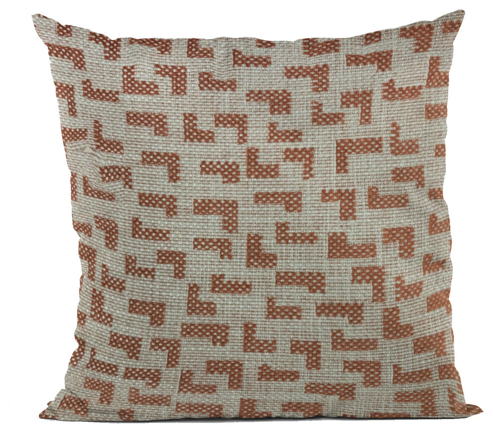 Plutus Brown Beige Angles Abstract Luxury Throw Pillow, 16"x16"