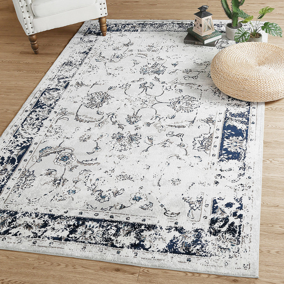 LNC Polyester Rugs Traditional Vintage Distressed Area Rug, 5' X 8'