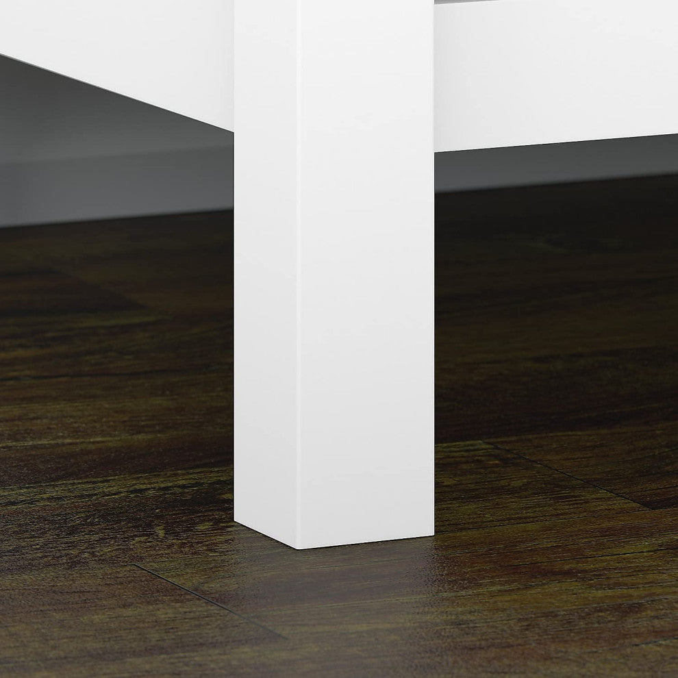 Pure White 2-Drawer Lateral File Cabinet, Contemporary Wooden Design