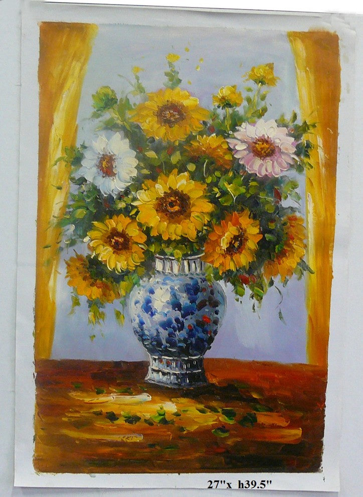 Oil Paint Canvas Art Sunflower Wall Decor