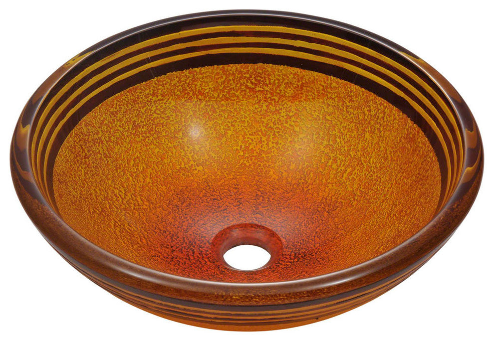 P516 Hand Painted Glass Vessel Sink