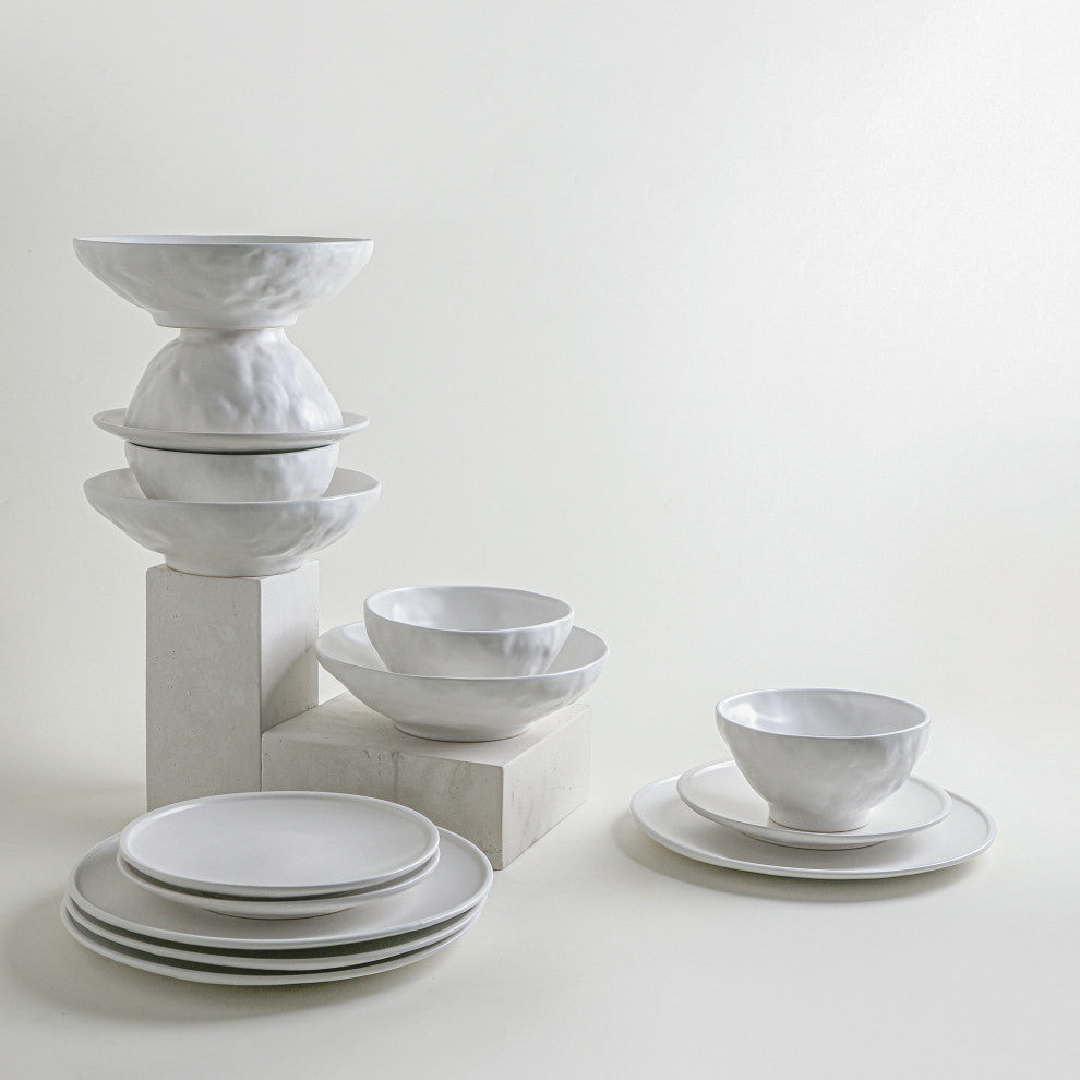 Stone by Mercer Project NENDO Stoneware 32 Piece Dinnerware Set, White