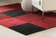 Antara Contemporary Area Rug, Red and Black, 7'9" Round