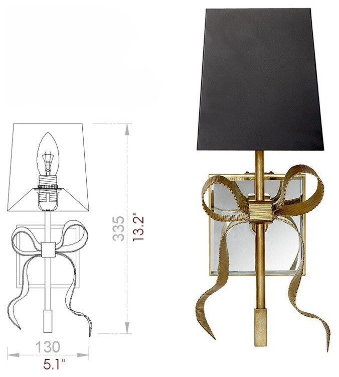 Paterna | Retro LED Copper Wall Light, Black